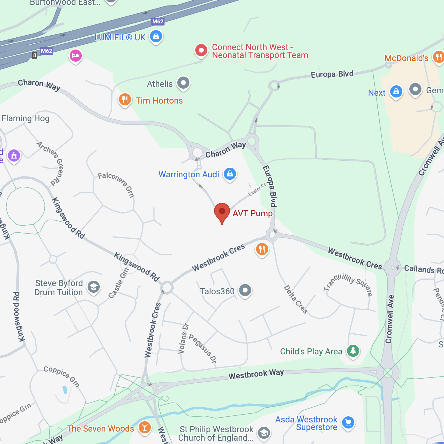 Map of Warrington