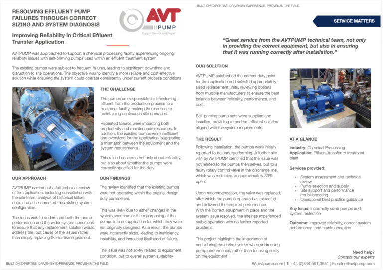 Effluent Pump Failures