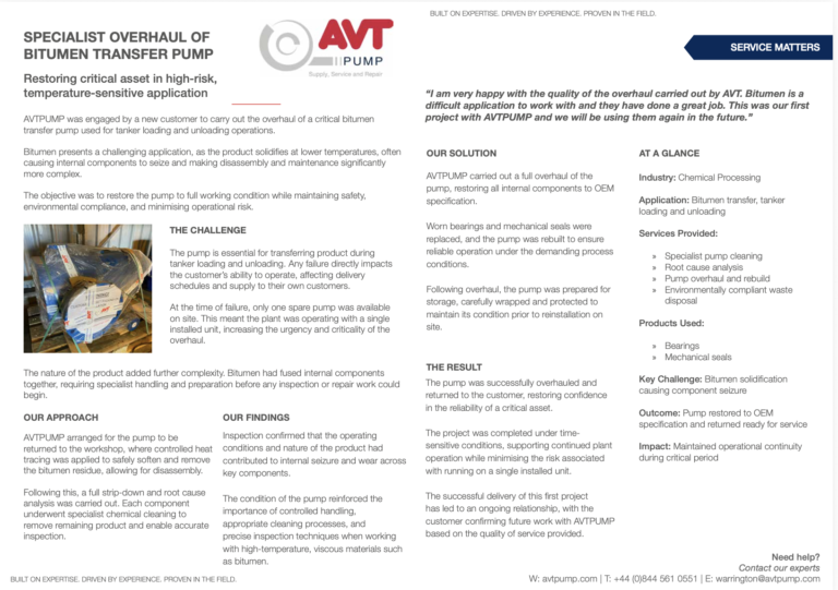 Difficult application – Bitumen transfer
